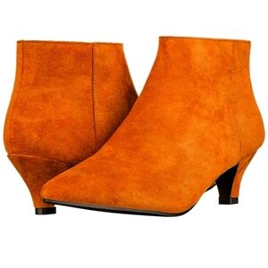 ILLUDE Women's Fashion Ankle Booties Pointed Toe Low Heel, Sz 9
